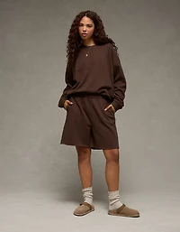 AE Everyday Luxe Cropped Cut-Off Sweatshirt