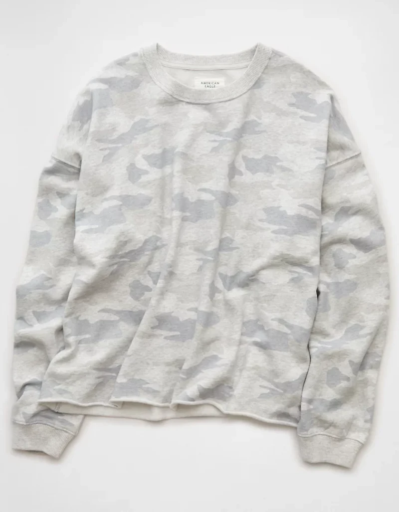 AE Everyday Luxe Cropped Cut-Off Sweatshirt