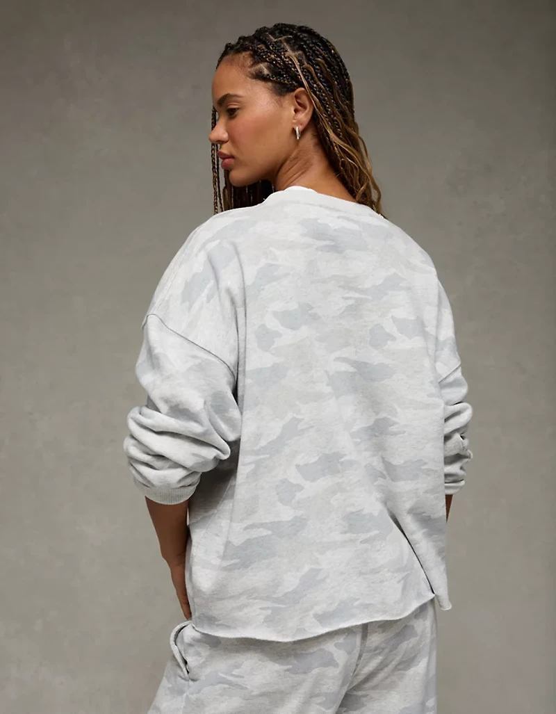 AE Everyday Luxe Cropped Cut-Off Sweatshirt