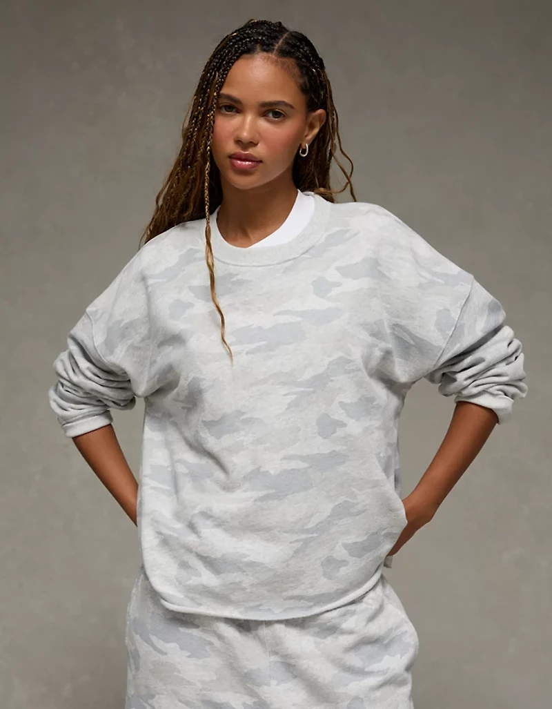 AE Everyday Luxe Cropped Cut-Off Sweatshirt