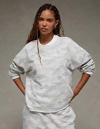 AE Everyday Luxe Cropped Cut-Off Sweatshirt