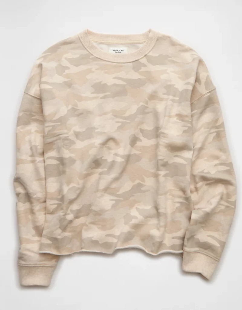 AE Everyday Luxe Cropped Cut-Off Sweatshirt