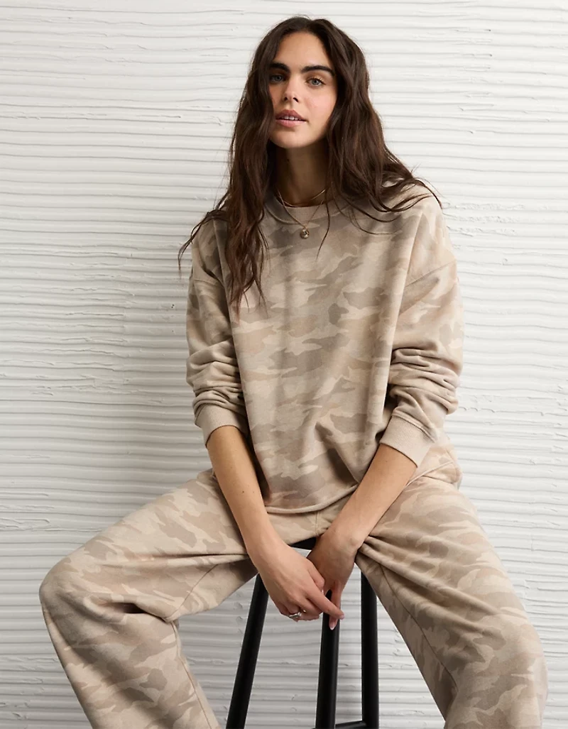 AE Everyday Luxe Cropped Cut-Off Sweatshirt