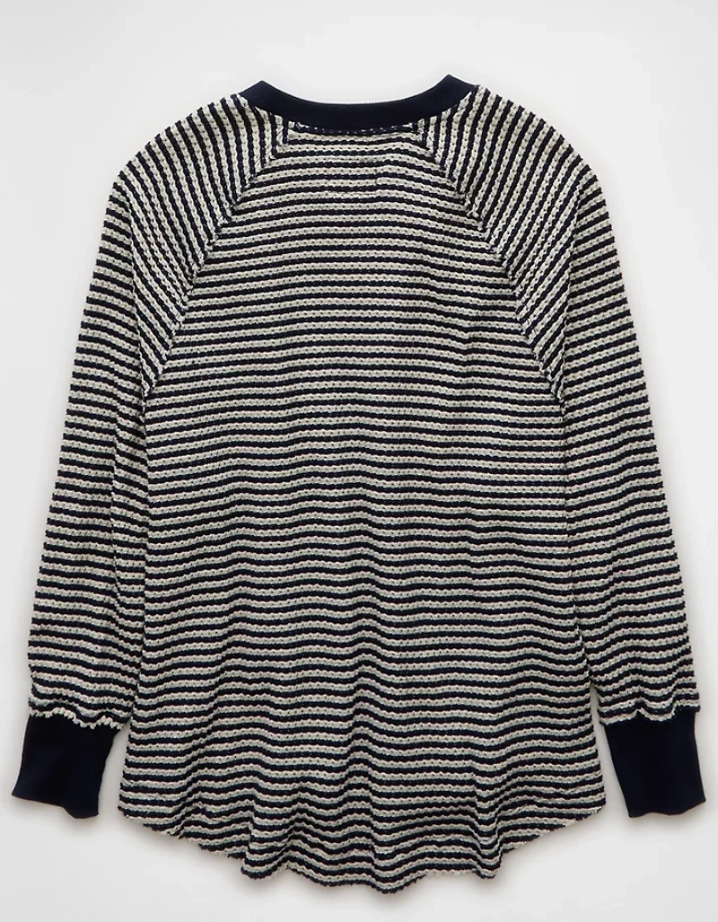 AE Big Hug Notch Neck Waffle Sweatshirt