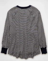 AE Big Hug Notch Neck Waffle Sweatshirt