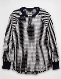 AE Big Hug Notch Neck Waffle Sweatshirt