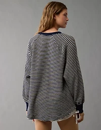 AE Big Hug Notch Neck Waffle Sweatshirt