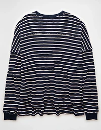 AE Big Hug Crew Neck Waffle Sweatshirt