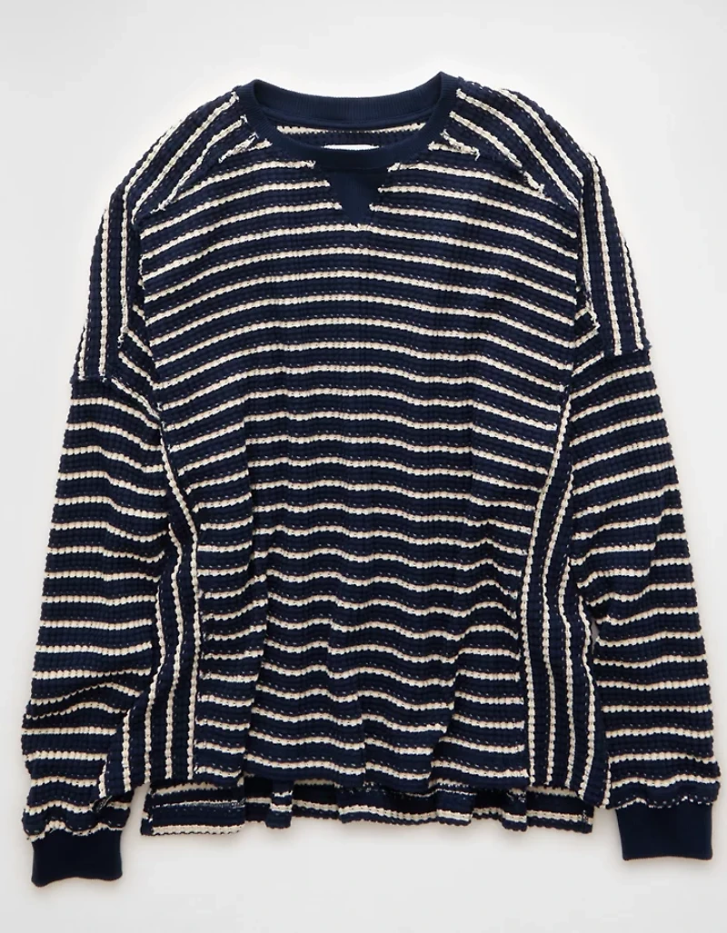 AE Big Hug Crew Neck Waffle Sweatshirt