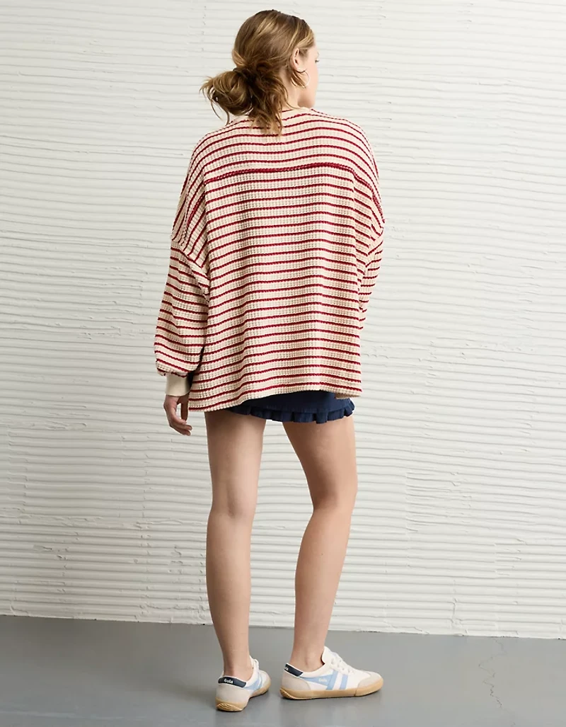 AE Big Hug Crew Neck Waffle Sweatshirt