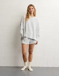 AE Big Hug Off-The-Shoulder Waffle Sweatshirt