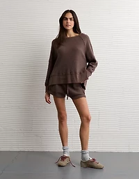 AE Big Hug Off-The-Shoulder Waffle Sweatshirt