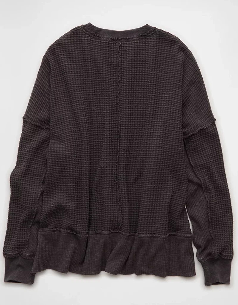AE Big Hug Crew Neck Waffle Sweatshirt