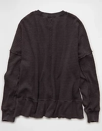 AE Big Hug Crew Neck Waffle Sweatshirt