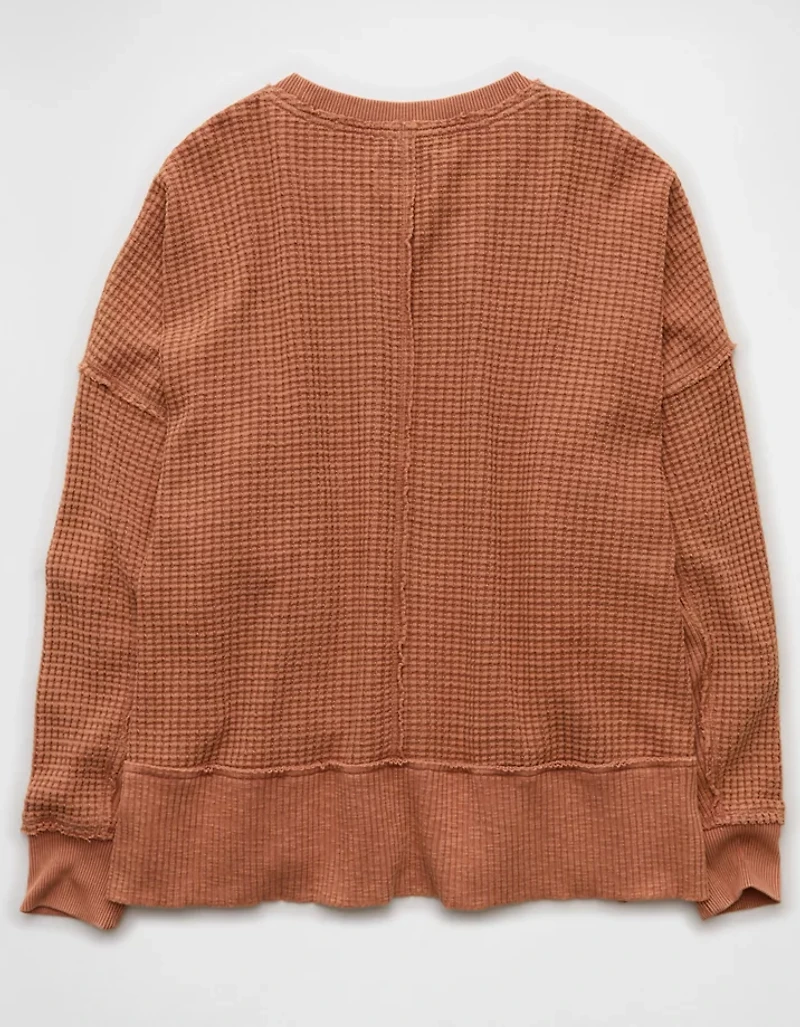 AE Big Hug Crew Neck Waffle Sweatshirt