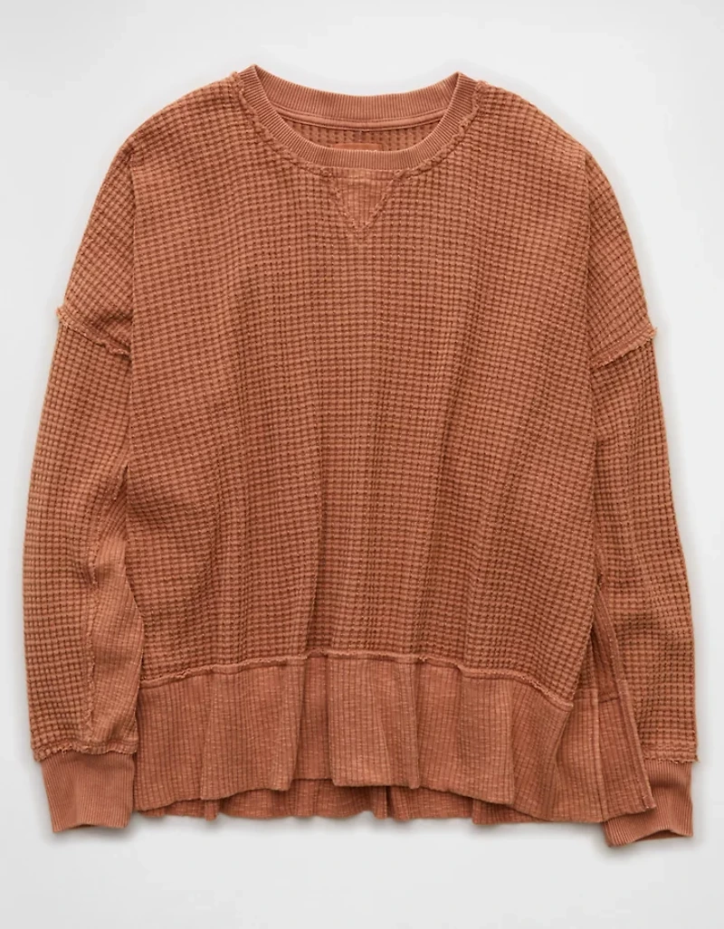 AE Big Hug Crew Neck Waffle Sweatshirt