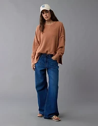 AE Big Hug Crew Neck Waffle Sweatshirt