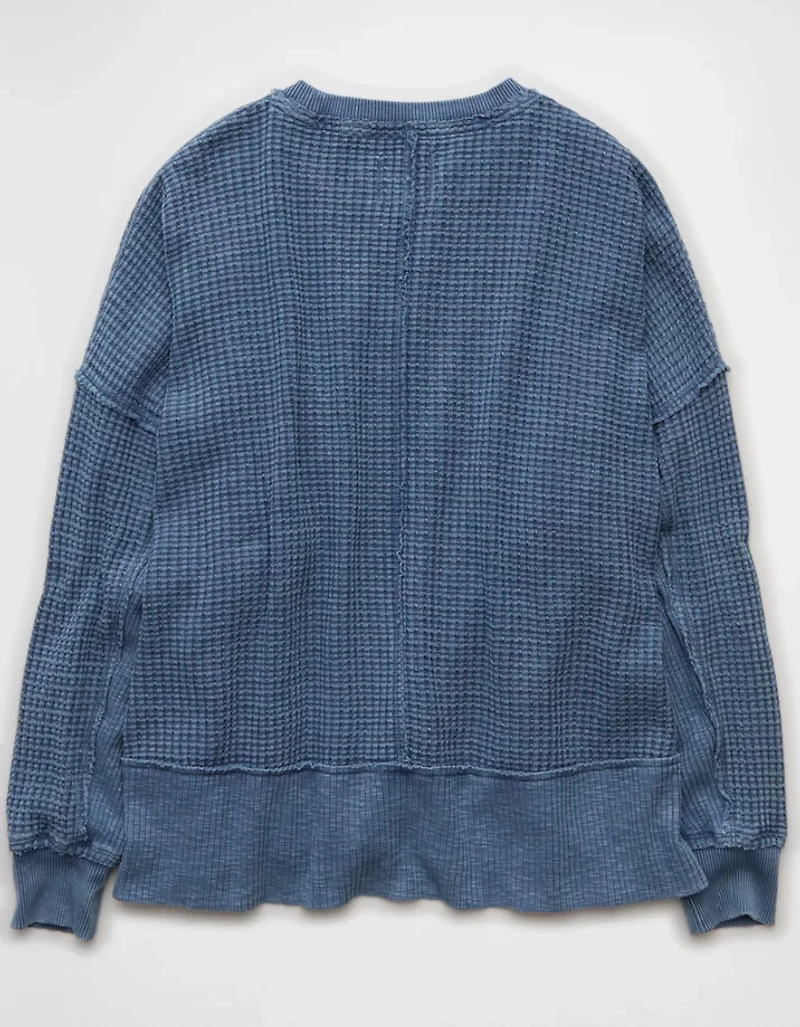 AE Big Hug Crew Neck Waffle Sweatshirt