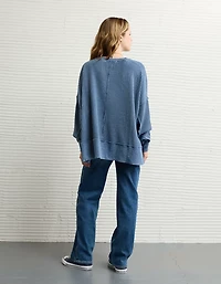 AE Big Hug Crew Neck Waffle Sweatshirt
