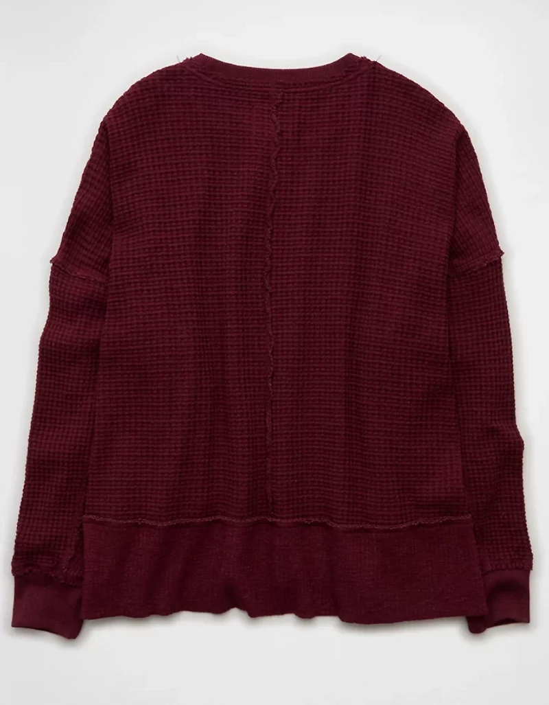 AE Big Hug Crew Neck Waffle Sweatshirt