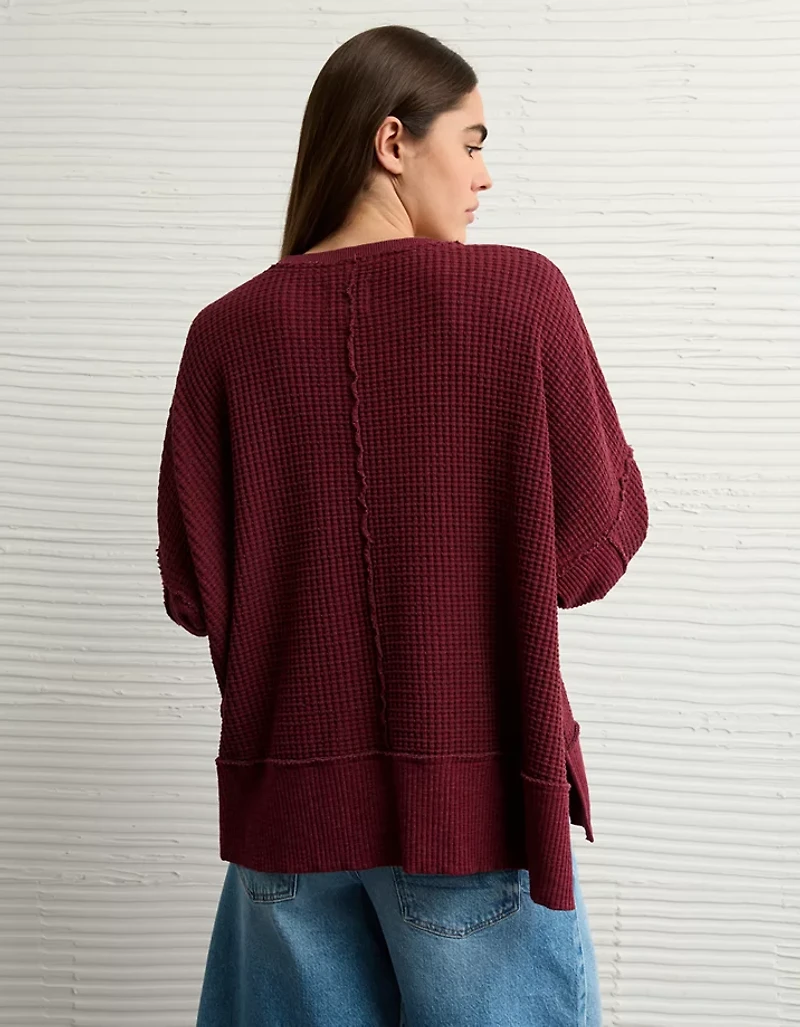 AE Big Hug Crew Neck Waffle Sweatshirt