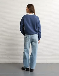 Chandail en molleton et velours à col rond image AE