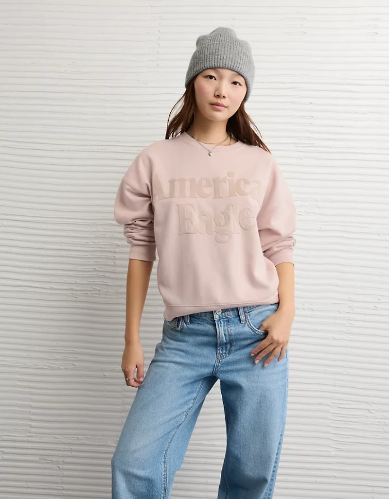 AE Velvet Graphic Crew Neck Sweatshirt