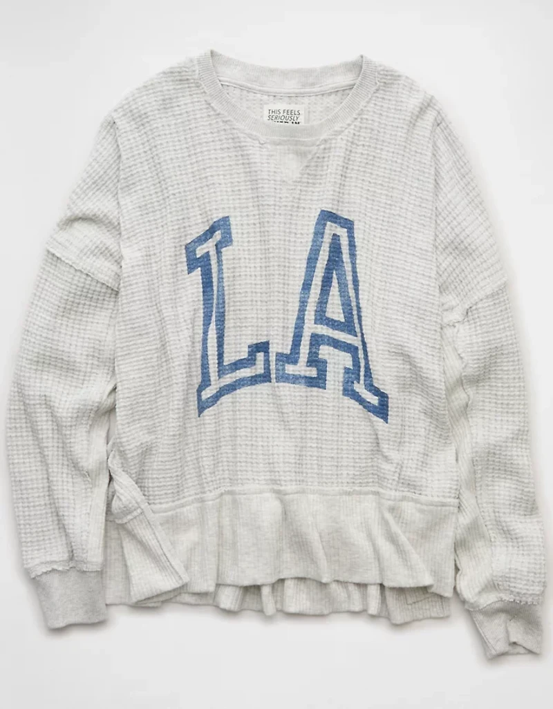 AE Big Hug Crew Neck Waffle Sweatshirt