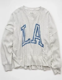 AE Big Hug Crew Neck Waffle Sweatshirt