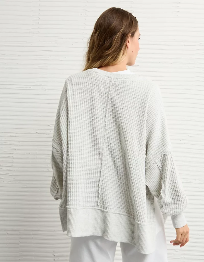 AE Big Hug Crew Neck Waffle Sweatshirt