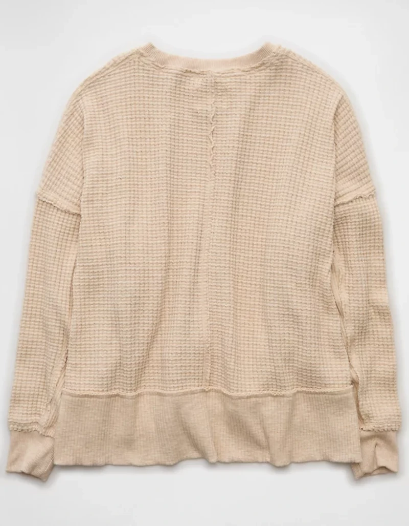 AE Big Hug Crew Neck Waffle Sweatshirt