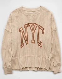 AE Big Hug Crew Neck Waffle Sweatshirt