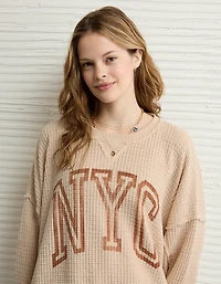 AE Big Hug Crew Neck Waffle Sweatshirt