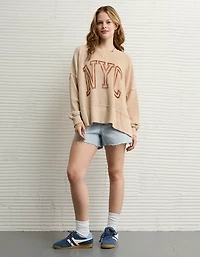 AE Big Hug Crew Neck Waffle Sweatshirt