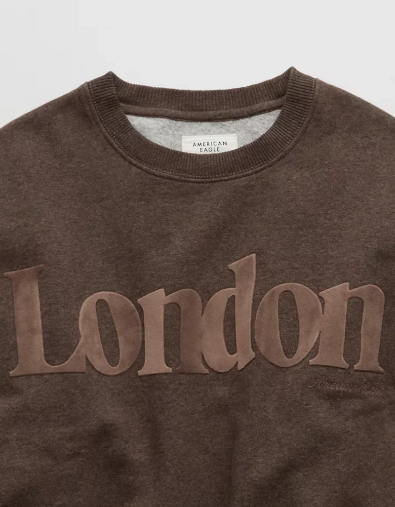 AE London Velvet Graphic Crew Neck Sweatshirt