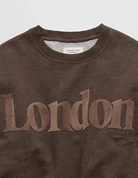 AE London Velvet Graphic Crew Neck Sweatshirt