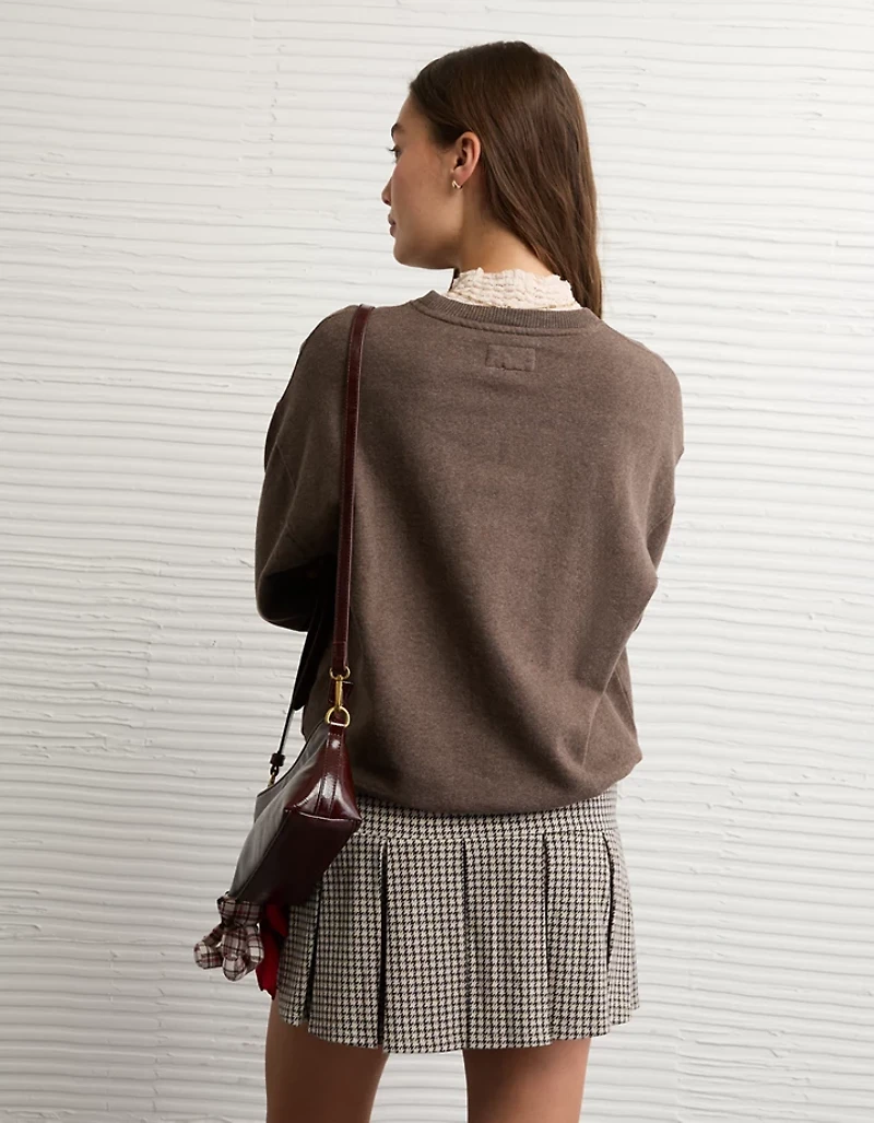 AE London Velvet Graphic Crew Neck Sweatshirt