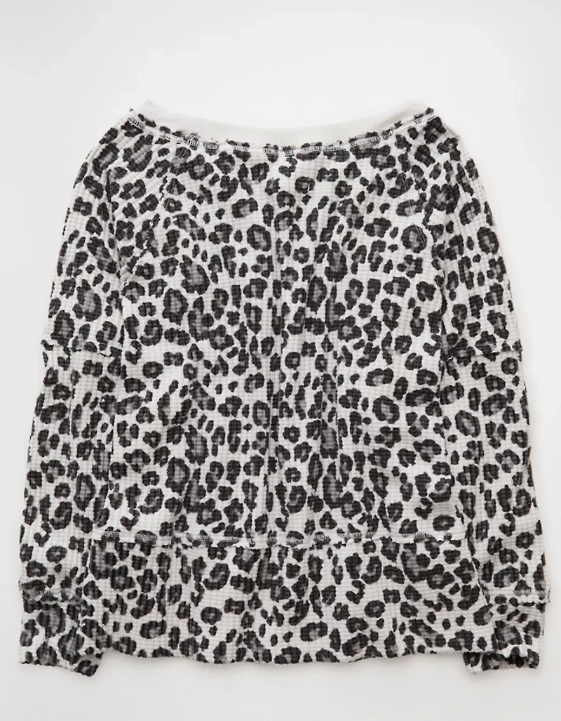 AE Big Hug Off-The-Shoulder Waffle Sweatshirt