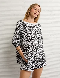 AE Big Hug Off-The-Shoulder Waffle Sweatshirt