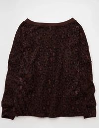 AE Big Hug Off-The-Shoulder Waffle Sweatshirt