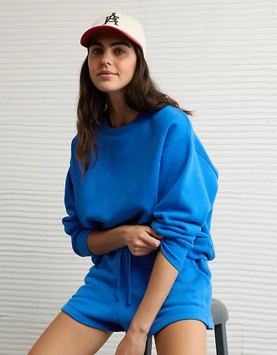 Chandail en molleton à col rond Everyday Luxe AE