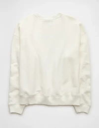 Chandail en molleton à graphique et col rond AE