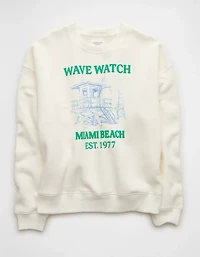 Chandail en molleton à graphique et col rond AE