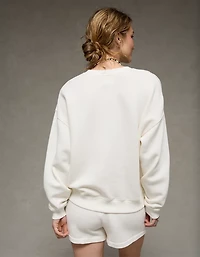 Chandail en molleton à graphique et col rond AE