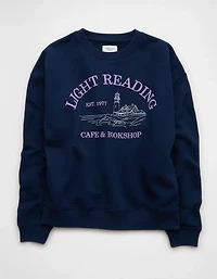 Chandail en molleton à graphique et col rond AE