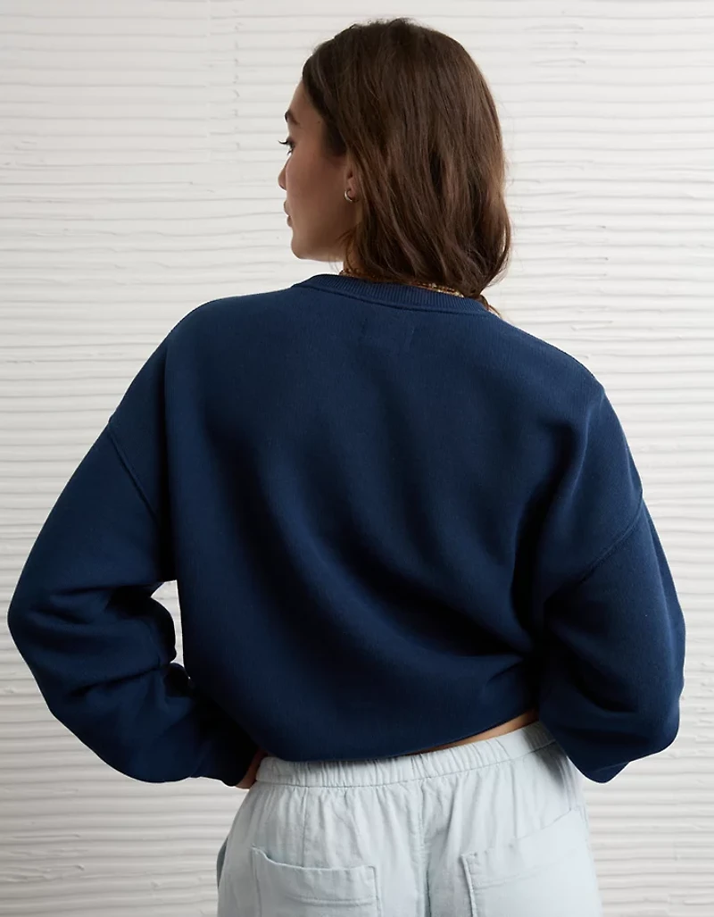 Chandail en molleton à graphique et col rond AE