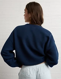 Chandail en molleton à graphique et col rond AE