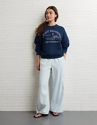 Chandail en molleton à graphique et col rond AE