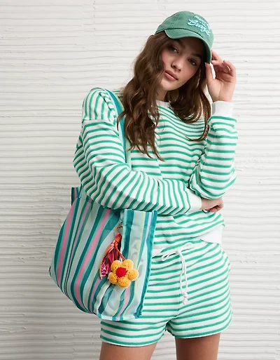 AE Textured Crew Neck Sweatshirt