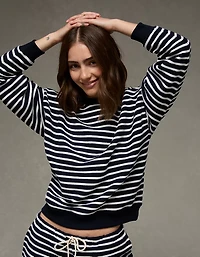 Chandail en molleton texturé à col rond AE